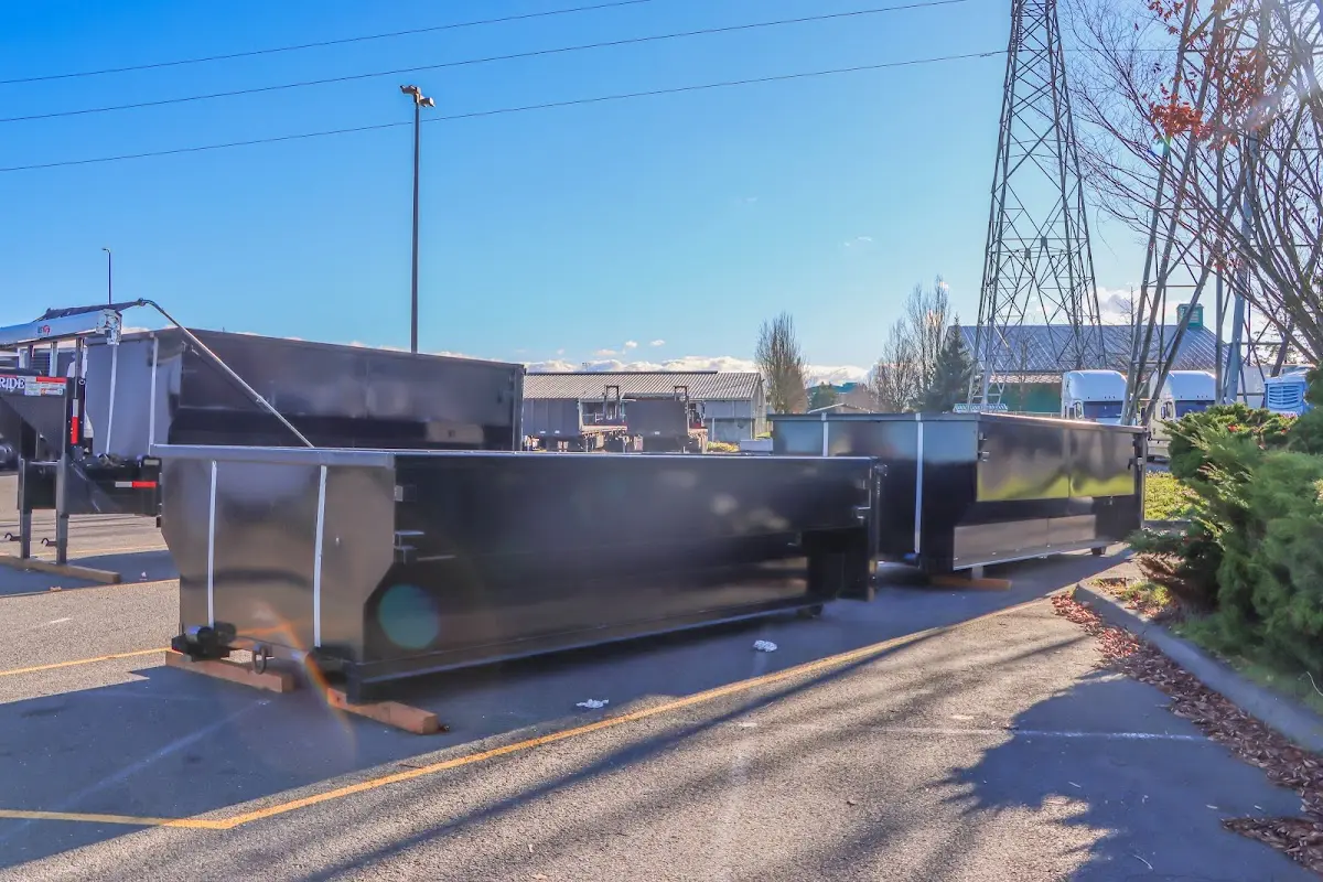 Roll-off dumpster ready for waste disposal at job site for 40 Yard Dumpster Rental in Jupiter